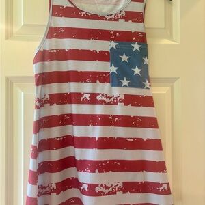 Women Vintage American Flag Sleeveless Tank Top